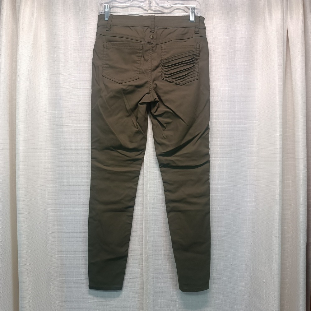 Prana Brenna Moto Skinny Pants Olive Green Womens 6 Stretch Grunge Punk Biker - Picture 6 of 7